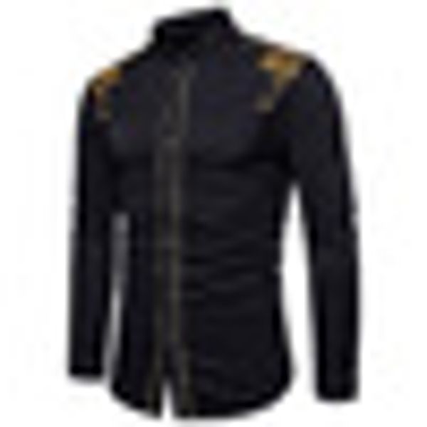 men's tuxedo shirts embroidery long sleeve stand collar solid blouse men 2019 new spring autumn brand casual social shirts male, White;black
men's tuxedo shirts embroidery long sleeve stand collar solid blouse men 2019 new spring autumn brand casual social shirts male, White;black