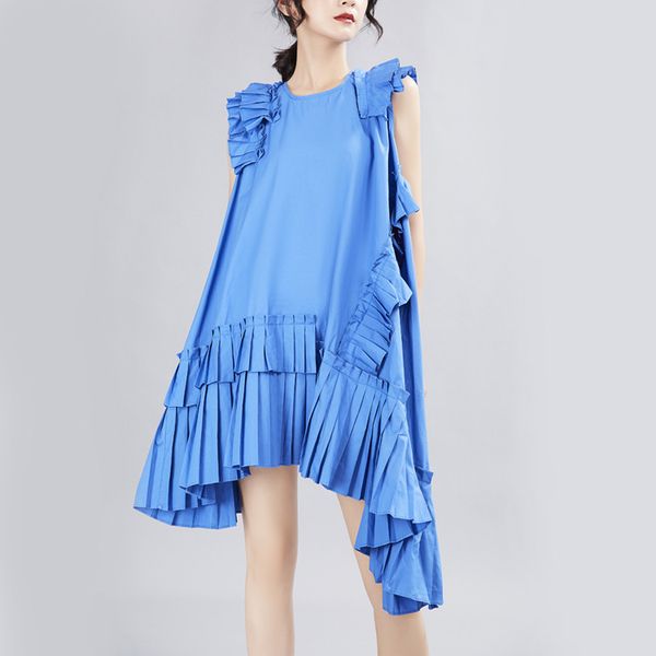 dress summer 2020 irregular pleat a large swing small flying sleeve dress women's ruffle chic skirt, Black;gray
dress summer 2020 irregular pleat a large swing small flying sleeve dress women's ruffle chic skirt, Black;gray