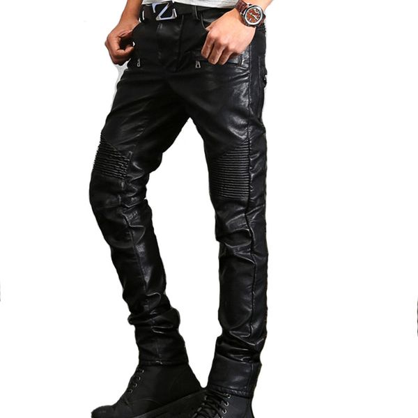 kiovno fashion men pu leather casual pants motorcycle vintage leather trousers for male size 29-40, Black
kiovno fashion men pu leather casual pants motorcycle vintage leather trousers for male size 29-40, Black