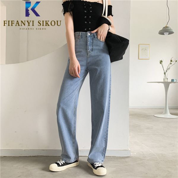 fashion jeans for women korean casual high waist jeans loose plus size long trousers female washed denim wide leg pants, Blue
fashion jeans for women korean casual high waist jeans loose plus size long trousers female washed denim wide leg pants, Blue