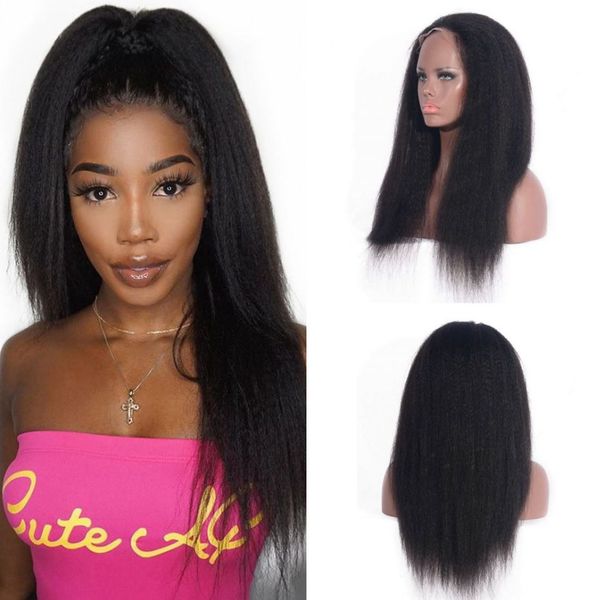 360 kinky straight wigs indian 360 lace frontal wigs 130% density pre plucked human hair wigs for black women, Black;brown
360 kinky straight wigs indian 360 lace frontal wigs 130% density pre plucked human hair wigs for black women, Black;brown