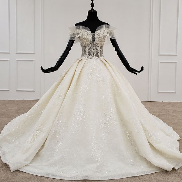 2020 berta dress wedding sweetheart off shoulder short sleeve beading sequined lace up plus size wedding gown vestido de novia bohemio, White
2020 berta dress wedding sweetheart off shoulder short sleeve beading sequined lace up plus size wedding gown vestido de novia bohemio, White