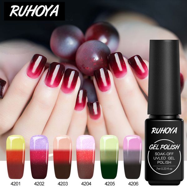 ruhoya 7ml nail art soak off lacquer temperature change color gel varnish uv led chameleon lucky thermo gel nail polish, Red;pink
ruhoya 7ml nail art soak off lacquer temperature change color gel varnish uv led chameleon lucky thermo gel nail polish, Red;pink