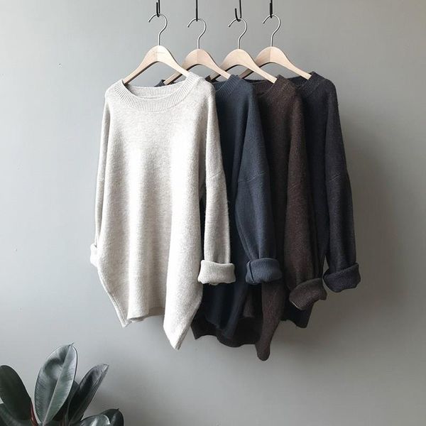 autumn harajuku concise casual sweater woman solid color soft pullover pullovers warm long sleeve knitting shirt, White;black
autumn harajuku concise casual sweater woman solid color soft pullover pullovers warm long sleeve knitting shirt, White;black