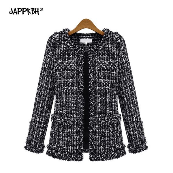 autumn winter coat women 2019 elegant slim long sleeve plaid coat female vintage formal plus size tassel tweed coats black 4xl
autumn winter coat women 2019 elegant slim long sleeve plaid coat female vintage formal plus size tassel tweed coats black 4xl