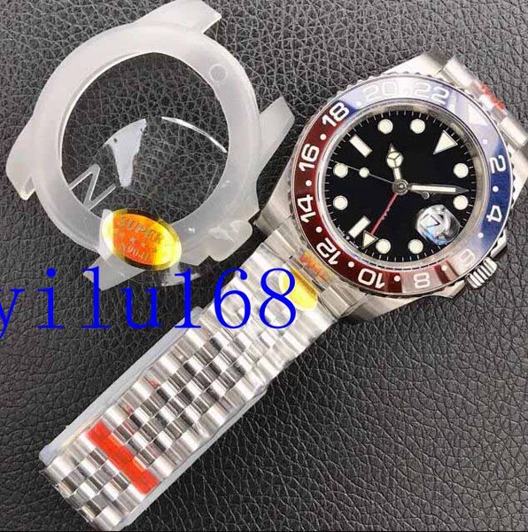 40mm men's luxury fashion gmt pepsi 904l classic nobfactory eta 3285 red/blue ceramic bezel platinum sapphire movement automatic watche, Slivery;brown
40mm men's luxury fashion gmt pepsi 904l classic nobfactory eta 3285 red/blue ceramic bezel platinum sapphire movement automatic watche, Slivery;brown