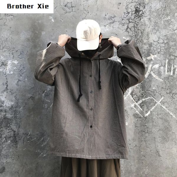 autumn new hooded shirt men fashion retro casual striped shirt man streetwear wild hip hop loose long-sleeved male clothes, White;black
autumn new hooded shirt men fashion retro casual striped shirt man streetwear wild hip hop loose long-sleeved male clothes, White;black