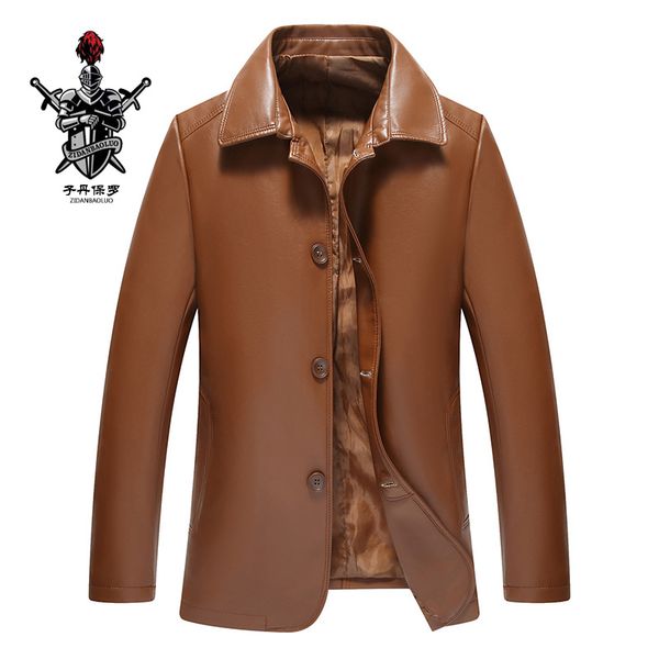 in the autumn of 2019 men, the pu leather leather jacket lapel single-breasted leisure business, Black
in the autumn of 2019 men, the pu leather leather jacket lapel single-breasted leisure business, Black