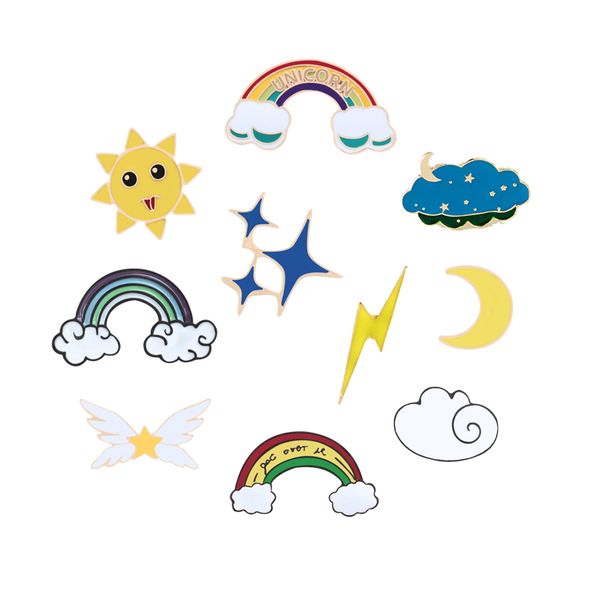 cute rainbow clouds sun stars moon brooches collection metal enamel pins women badge fashion kids lapel shirt jewelry, Gray
cute rainbow clouds sun stars moon brooches collection metal enamel pins women badge fashion kids lapel shirt jewelry, Gray