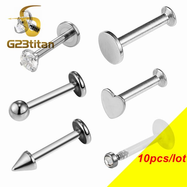 g23titan 10pcs lot g23 titanium labret lip stud ear cartilage tragus piercing earring body jewelry lip rings wholesale, Slivery;golden
g23titan 10pcs lot g23 titanium labret lip stud ear cartilage tragus piercing earring body jewelry lip rings wholesale, Slivery;golden