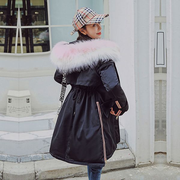 chic long fur coat women hooded winter down coat oversize jacket thick warm cotton padded wadded parkas big pocket elastic waist, Black
chic long fur coat women hooded winter down coat oversize jacket thick warm cotton padded wadded parkas big pocket elastic waist, Black