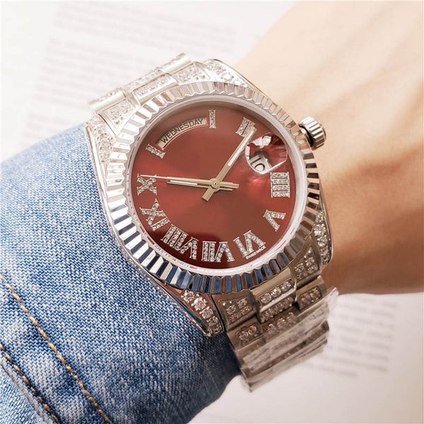 diamond women watch sweep automatic movement mechanical roman num daydate silver stainless sapphire red dial solid clasp 2pcs, Slivery;brown
diamond women watch sweep automatic movement mechanical roman num daydate silver stainless sapphire red dial solid clasp 2pcs, Slivery;brown