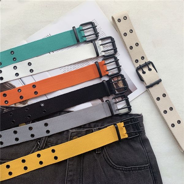 new casual belt canvas belts fashion double row hole belt adjustable solid color waist strap for women men students jeans, Black;brown
new casual belt canvas belts fashion double row hole belt adjustable solid color waist strap for women men students jeans, Black;brown