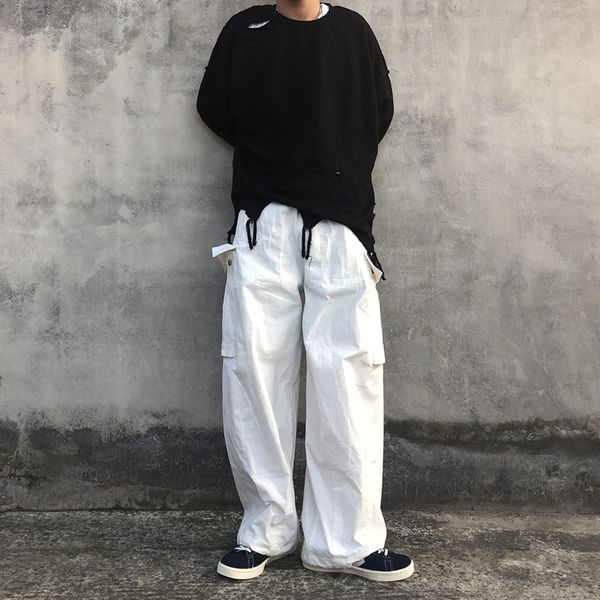 solid white side pocket loose straight baggy wide cargo casual pant women man fashion plus size korean track trouser streetwear, Black;white
solid white side pocket loose straight baggy wide cargo casual pant women man fashion plus size korean track trouser streetwear, Black;white