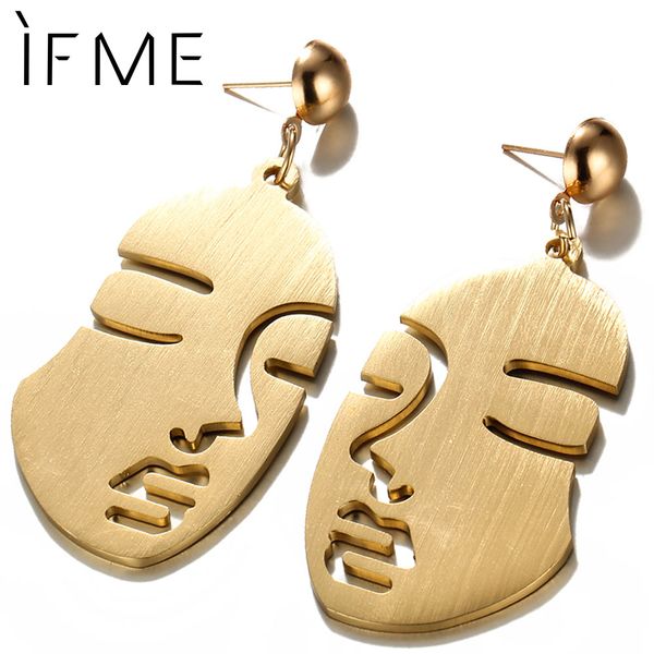 if me personality human face stainless steel drop earrings for women female gold color hang dangle earring piercing jewelry gift, Silver
if me personality human face stainless steel drop earrings for women female gold color hang dangle earring piercing jewelry gift, Silver