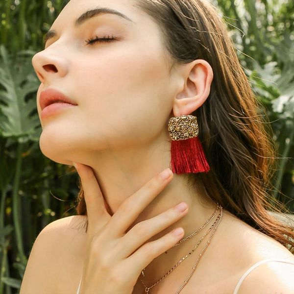 new women bohemian statement tassel fringe earrings square drop earring female dangle eardrofashion jewelry, Silver
new women bohemian statement tassel fringe earrings square drop earring female dangle eardrofashion jewelry, Silver