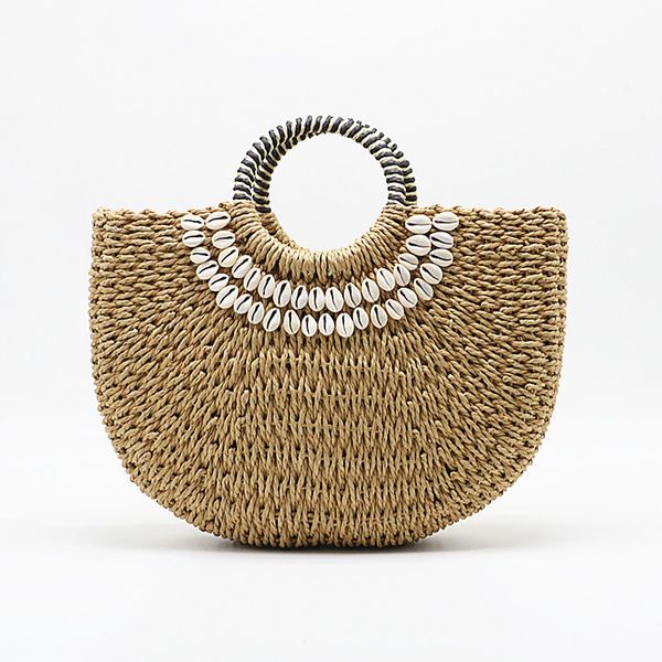 2019 new handmade moon-shaped women's handbag summer woven beach bag fashion ladies straw bags travel shopping tote shell
2019 new handmade moon-shaped women's handbag summer woven beach bag fashion ladies straw bags travel shopping tote shell