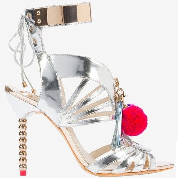 fashion metal ankle straps women sandals sliver leather open toe mixed colors pom pom high heels ladies party stiletto shoes, Black
fashion metal ankle straps women sandals sliver leather open toe mixed colors pom pom high heels ladies party stiletto shoes, Black