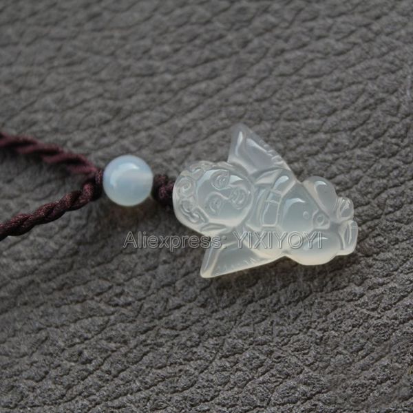 beautiful chinese handwork natural white agate jade carved cute angel lucky pendant + red brown rope necklace fine jewelry, Silver
beautiful chinese handwork natural white agate jade carved cute angel lucky pendant + red brown rope necklace fine jewelry, Silver