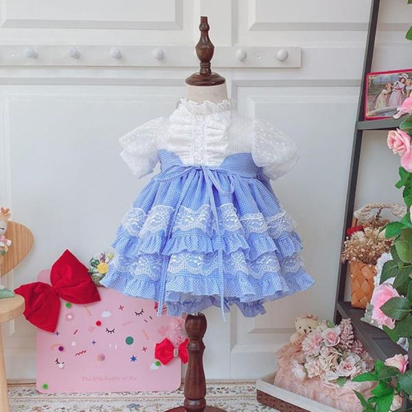 2pcs summer new spain vintage princess dress plaid lace stitching bow dress for girls toddler birthday party kids y2855, Red;yellow
2pcs summer new spain vintage princess dress plaid lace stitching bow dress for girls toddler birthday party kids y2855, Red;yellow