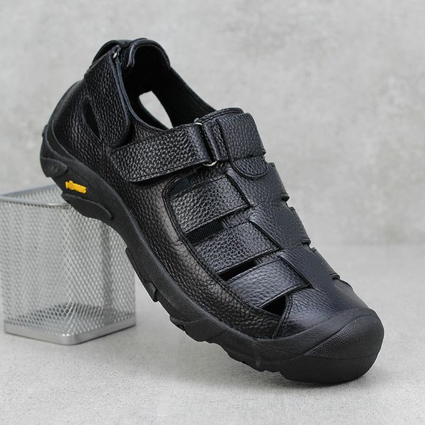 summer genuine leather men's sandals 2020 new male anti-skid casual shoes breathable gladiator confortable rubber shoe, Black
summer genuine leather men's sandals 2020 new male anti-skid casual shoes breathable gladiator confortable rubber shoe, Black