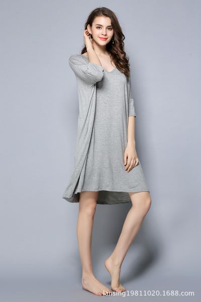 nightdress spring and summer new medium and long t-shirt medium sleeve large size nightdress modal pajama has fat plus size women flax gray, Black;gray
nightdress spring and summer new medium and long t-shirt medium sleeve large size nightdress modal pajama has fat plus size women flax gray, Black;gray