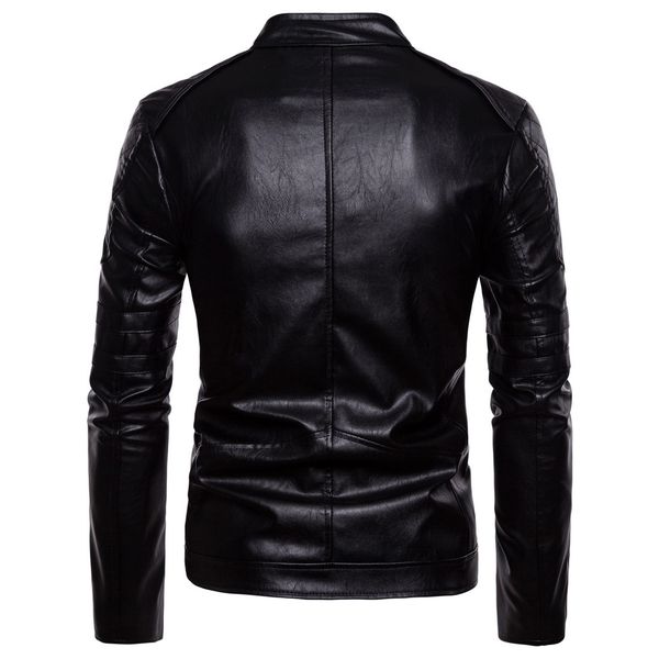 2018 autumn new style leather jacket men's casual washing locomotive men's leather coat casual stand collar pu leather men's, Black
2018 autumn new style leather jacket men's casual washing locomotive men's leather coat casual stand collar pu leather men's, Black