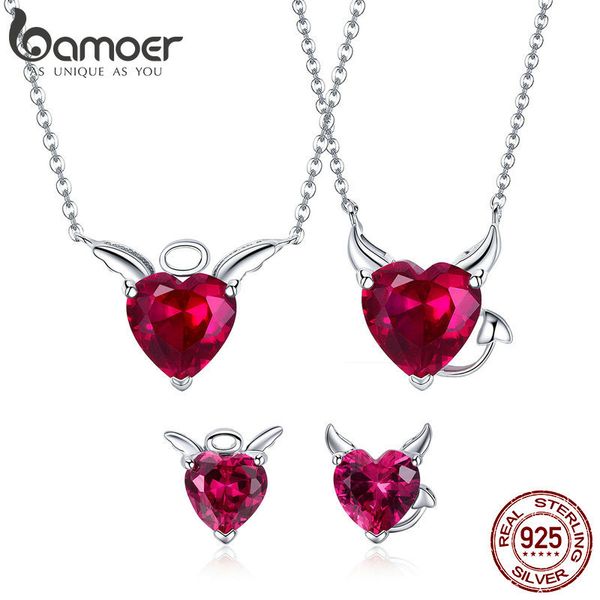 bamoer authentic 925 sterling silver red cz evil and angel pendant necklace earrings jewelry set sterling silver jewelry zh067 cx200623, Slivery;golden
bamoer authentic 925 sterling silver red cz evil and angel pendant necklace earrings jewelry set sterling silver jewelry zh067 cx200623, Slivery;golden