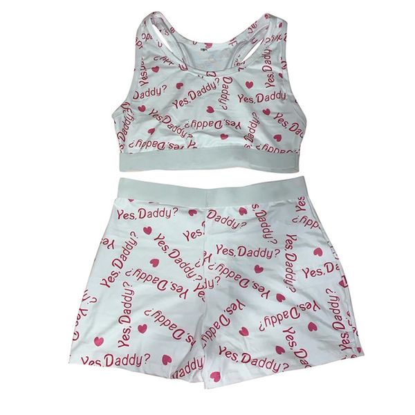 new women printed casual two piece sportswear set female casual vest and pants summer fashion tracksuit bodycon outfits, White;black
new women printed casual two piece sportswear set female casual vest and pants summer fashion tracksuit bodycon outfits, White;black