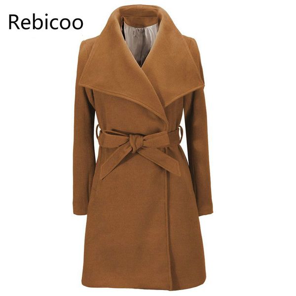 women jackets elegant wool blends pocket bow tie belt coat fashion streetwear solid big collar slim ladies blend coat, Black
women jackets elegant wool blends pocket bow tie belt coat fashion streetwear solid big collar slim ladies blend coat, Black