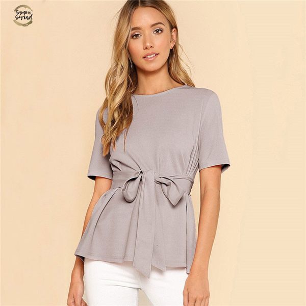 self belt keyhole back solid weekend out going pullover women summer blouses and ladies minimalist elegant blouse, White
self belt keyhole back solid weekend out going pullover women summer blouses and ladies minimalist elegant blouse, White