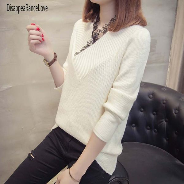 new 2019 autumn winter casual jumper v neck knitting winter lace sweater women fashion long sleeve pullover female, White;black
new 2019 autumn winter casual jumper v neck knitting winter lace sweater women fashion long sleeve pullover female, White;black