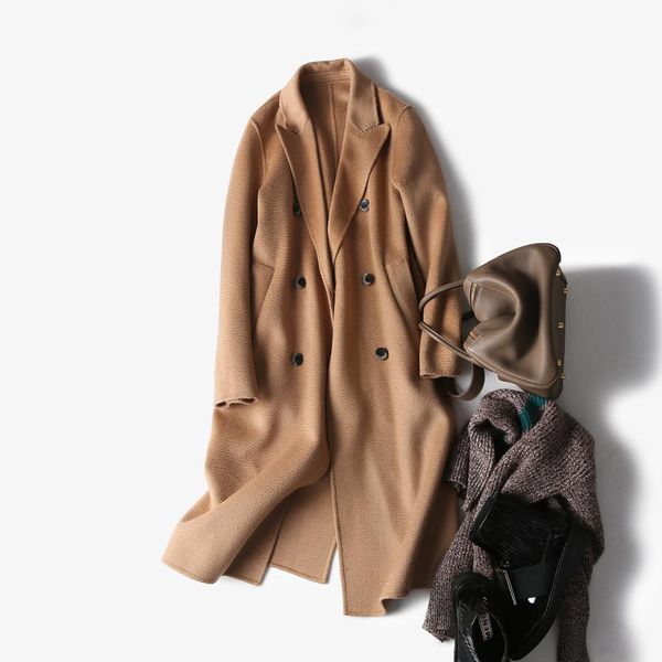 2019 winter new arrival office lady coat overcoat woolen women hmr19379nov4, Black
2019 winter new arrival office lady coat overcoat woolen women hmr19379nov4, Black