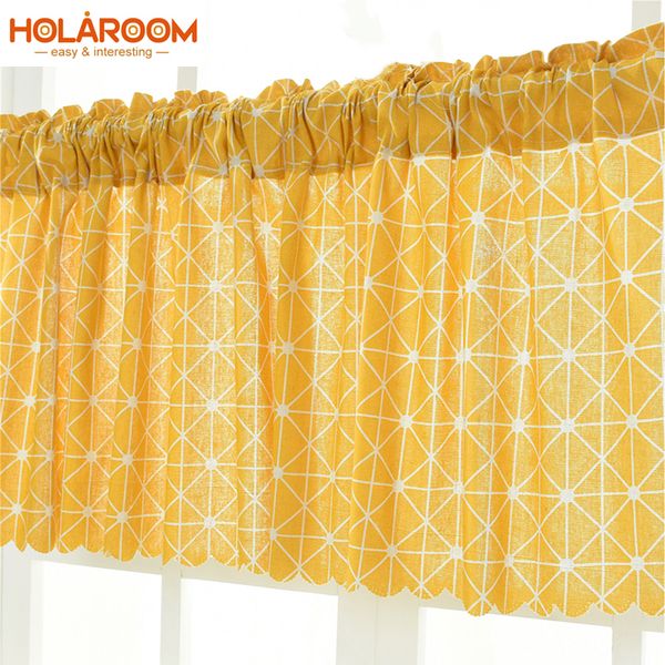 short curtain modern curtains for kitchen balcony yellow plaid cloth 150*45cm simple geometric pattern home balcony decorations
short curtain modern curtains for kitchen balcony yellow plaid cloth 150*45cm simple geometric pattern home balcony decorations