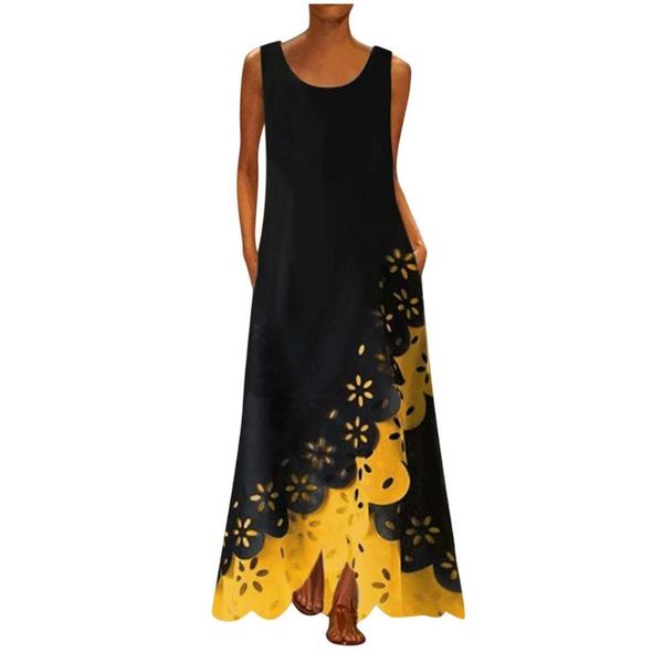 38# plus size casual bohemian dress women sleeveless print round neck long maxi dress bohemia beach split shirt dresses vestidos, Black;gray
38# plus size casual bohemian dress women sleeveless print round neck long maxi dress bohemia beach split shirt dresses vestidos, Black;gray
