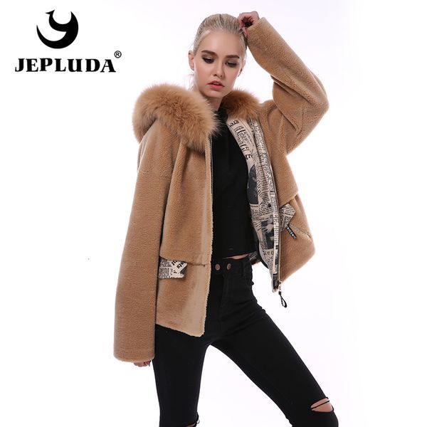 jepluda new short real fur coat women 100% natural wool blends teddy bear coat real fox fur hooded warm real sheep fur jacket y190926, Black;brown
jepluda new short real fur coat women 100% natural wool blends teddy bear coat real fox fur hooded warm real sheep fur jacket y190926, Black;brown