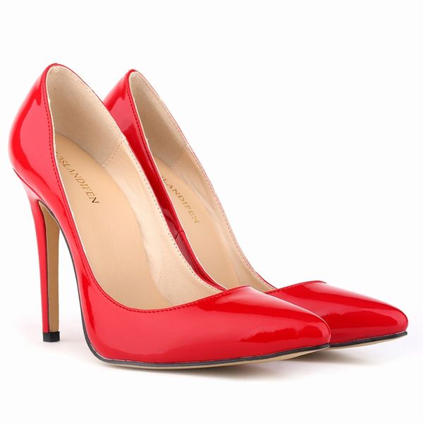 patent leather solid pointed toe women shoes 11cm stiletto heels banquet single shoes large size 35-42, Black
patent leather solid pointed toe women shoes 11cm stiletto heels banquet single shoes large size 35-42, Black