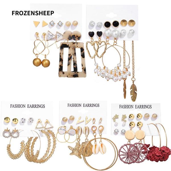 frozensheep 6pcs/set bohemian pearl metal dangle earrings set big gold round geometric earrings 2020 new brincos jewelry party, Silver
frozensheep 6pcs/set bohemian pearl metal dangle earrings set big gold round geometric earrings 2020 new brincos jewelry party, Silver