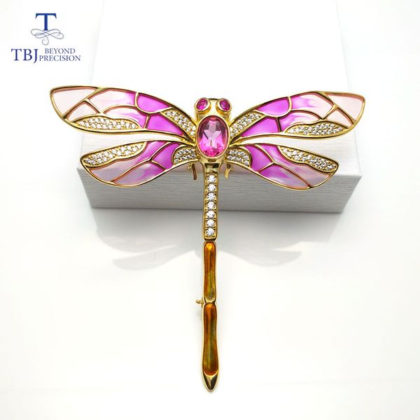 tbj,red dragonfly design brooch with natural pink z in 925 sterling silver yellow gold color, elegant brooch for women lady, Black
tbj,red dragonfly design brooch with natural pink z in 925 sterling silver yellow gold color, elegant brooch for women lady, Black