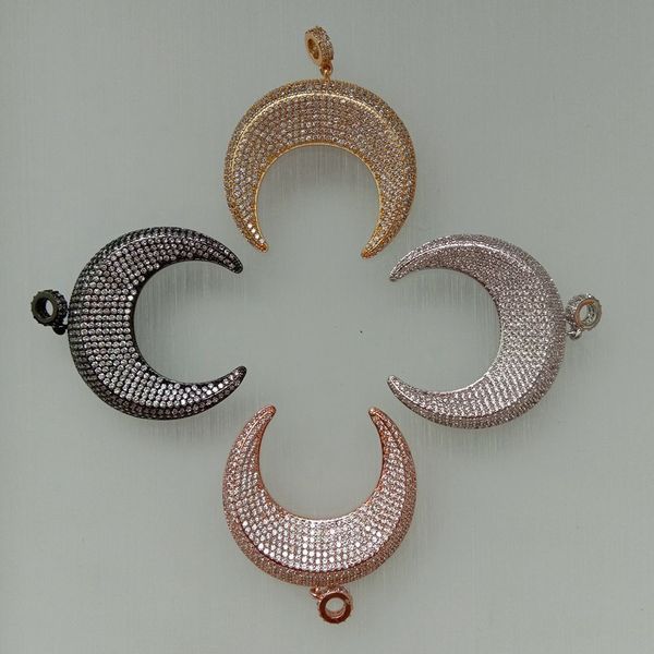 cp097 1 pcs cz micro pave crescent moon pendant four colors pendant 35*35mm, Silver 
cp097 1 pcs cz micro pave crescent moon pendant four colors pendant 35*35mm, Silver