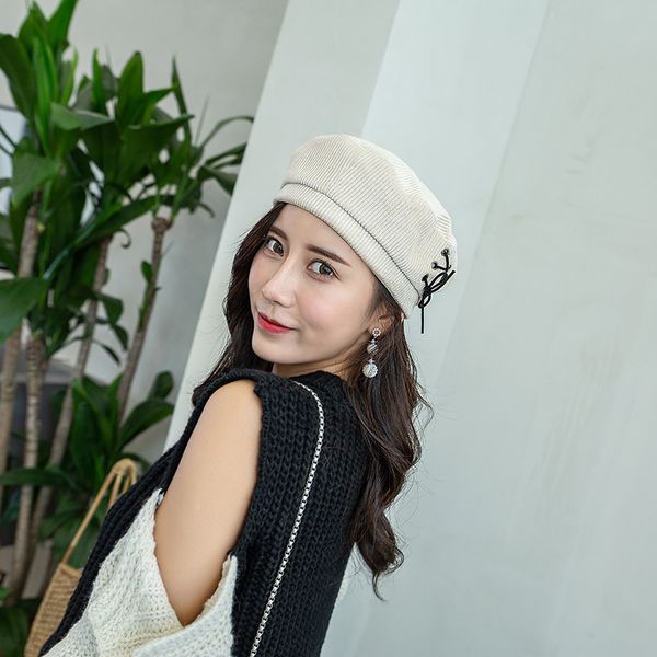women cotton hats caps autumn winter beret women chic style black khaki corduroy bandage decorate hats beret, Blue;gray
women cotton hats caps autumn winter beret women chic style black khaki corduroy bandage decorate hats beret, Blue;gray