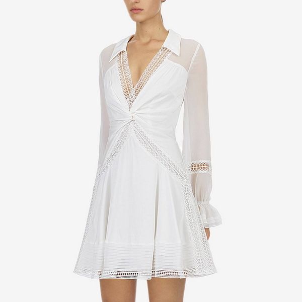 white lace long sleeve chiffon short dress with short waistband and simple elegant famous shirt skirt a50, Black;gray
white lace long sleeve chiffon short dress with short waistband and simple elegant famous shirt skirt a50, Black;gray