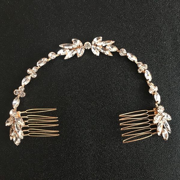 slbridal wired crystal rhinestones wedding hair comb chain hair accessories hairband bridal headband bridesmaids jewelry women, White;golden
slbridal wired crystal rhinestones wedding hair comb chain hair accessories hairband bridal headband bridesmaids jewelry women, White;golden