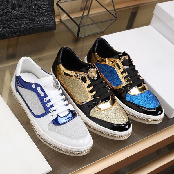 italy brand patent leather crystal mens designer shoes 2020 medusa fashion luxury high end boys men casual shoes sneakers, White;red
italy brand patent leather crystal mens designer shoes 2020 medusa fashion luxury high end boys men casual shoes sneakers, White;red