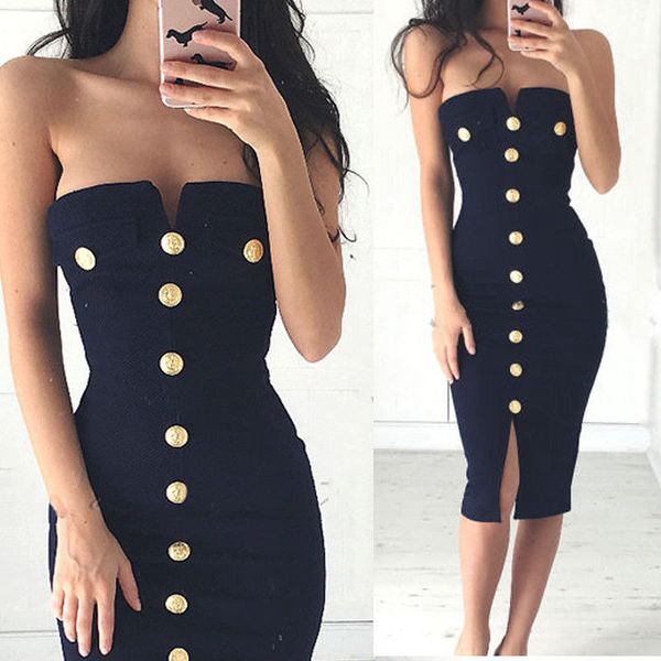 fashion women ladies summer sleeveless party dress bodycon button slim short knee length dress black sundress, Black;gray
fashion women ladies summer sleeveless party dress bodycon button slim short knee length dress black sundress, Black;gray