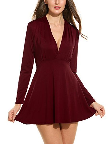 angvns women cross v neck long sleeve ruched a line swing t-shirt dress, Black;gray
angvns women cross v neck long sleeve ruched a line swing t-shirt dress, Black;gray