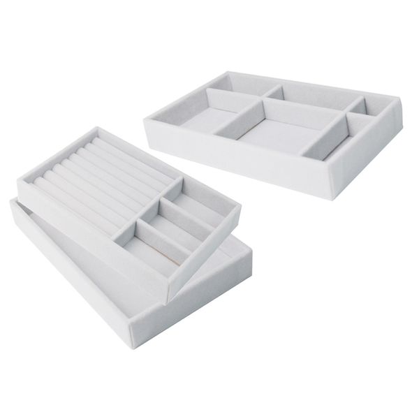 new quality earrings necklace ring pendant bracelet jewelry display tray grey velvet jewelry storage organizer holder case, Pink;blue
new quality earrings necklace ring pendant bracelet jewelry display tray grey velvet jewelry storage organizer holder case, Pink;blue
