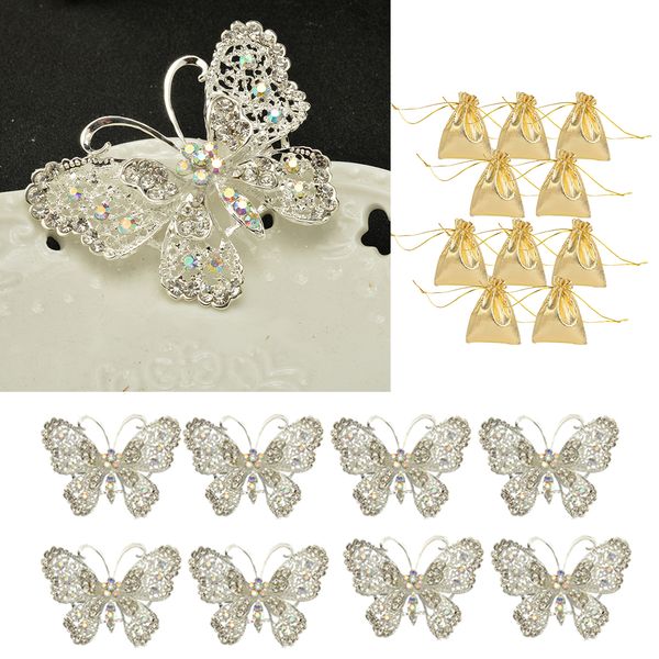 pack of 20pcs silver tone crystal rhinestone large butterfly brooches wedding bridal organza jewelry bags, Gray
pack of 20pcs silver tone crystal rhinestone large butterfly brooches wedding bridal organza jewelry bags, Gray