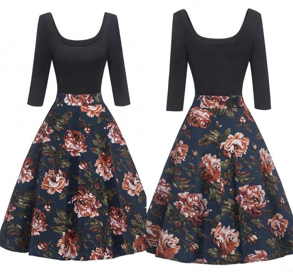 1950s rockabilly vintage women dresses casual party dress a line scoop neckline flora printed elegant black dress for women in stock fs2727, White;black
1950s rockabilly vintage women dresses casual party dress a line scoop neckline flora printed elegant black dress for women in stock fs2727, White;black