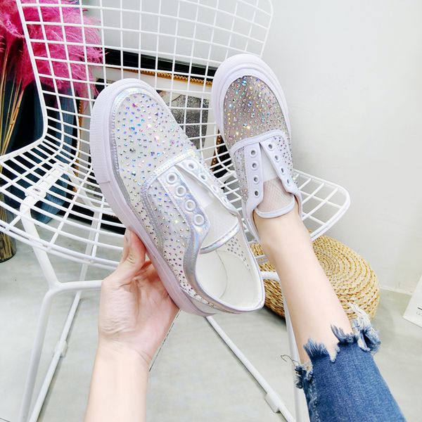 women's flat shoes breathable mesh fashion rhinestone white sneakers for woman shoes slip on female loafers 2019 summer shoe, Black
women's flat shoes breathable mesh fashion rhinestone white sneakers for woman shoes slip on female loafers 2019 summer shoe, Black